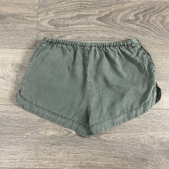Aritzia Azure Skies Trope Shorts Chambray Drawstring Waist Army Green Size XXS - Picture 15 of 15
